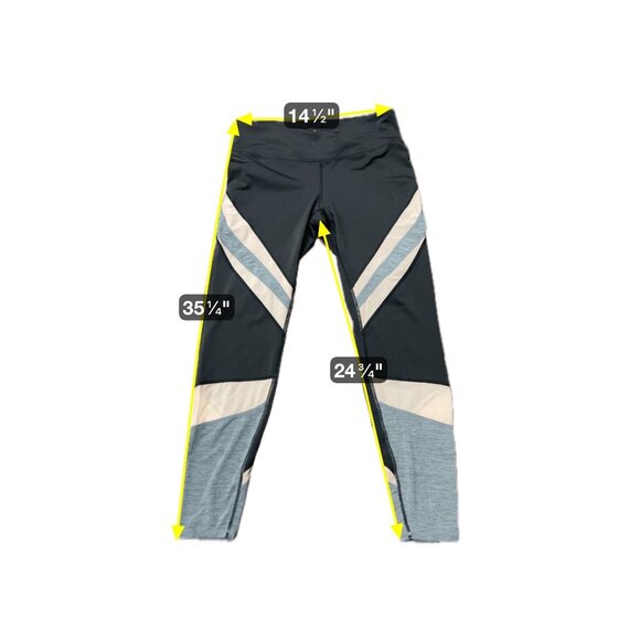 H&M Sport Womens Black and Gray Colorblock Athletic Leggings SZ Large - Picture 7 of 9